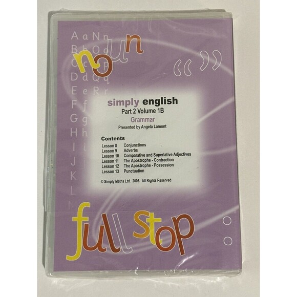 Simply Eng. Part 2 Vol. 1B DVD Simply Maths Study Program Brand New/Sealed 2006 - Picture 2 of 4